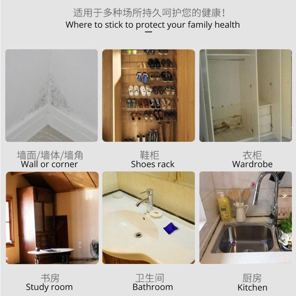 6months usage 防发霉防虫子 Japan Antibacterial Anti-Mold Natural Anti Mold Bag 抗菌除霉天然防霉包6个月使用防虫包（厨房，厕所，潮湿地方可放） 垃圾桶防虫子 垃圾桶芳香贴