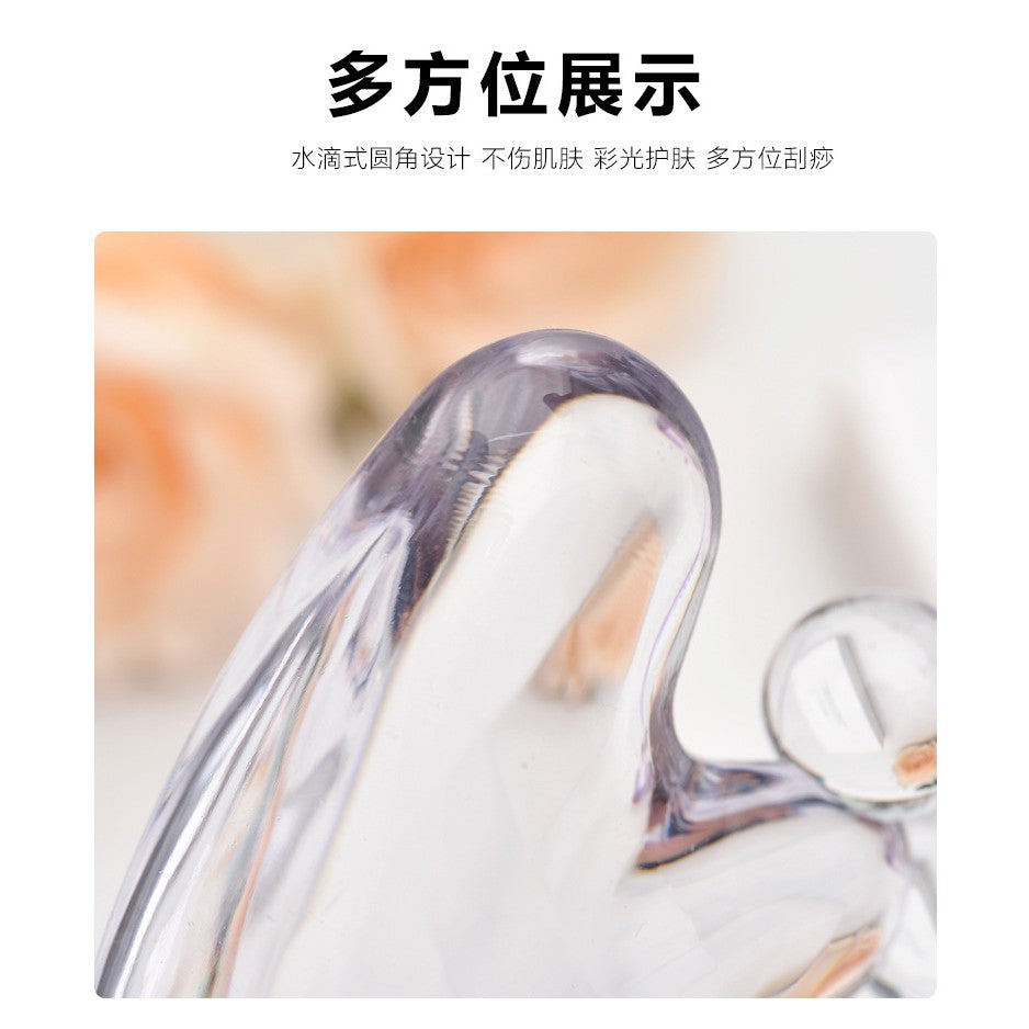 现货 - 透明水晶刮痧板 脸部刮痧 拉提瘦脸 Gua Sha Jade Face Massage Beauty Tools