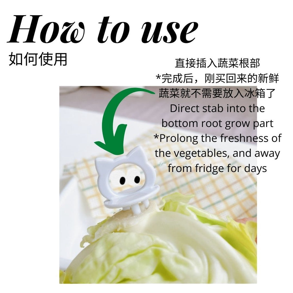2pcs Vegetable Fresh Keeper Japanese Style 日式蔬菜保鲜签蔬菜保鲜叉