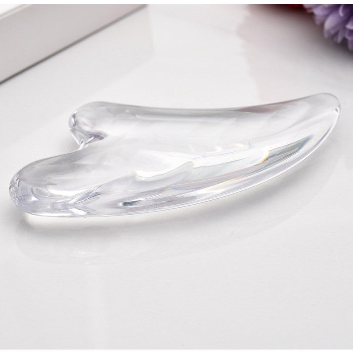 现货 - 透明水晶刮痧板 脸部刮痧 拉提瘦脸 Gua Sha Jade Face Massage Beauty Tools
