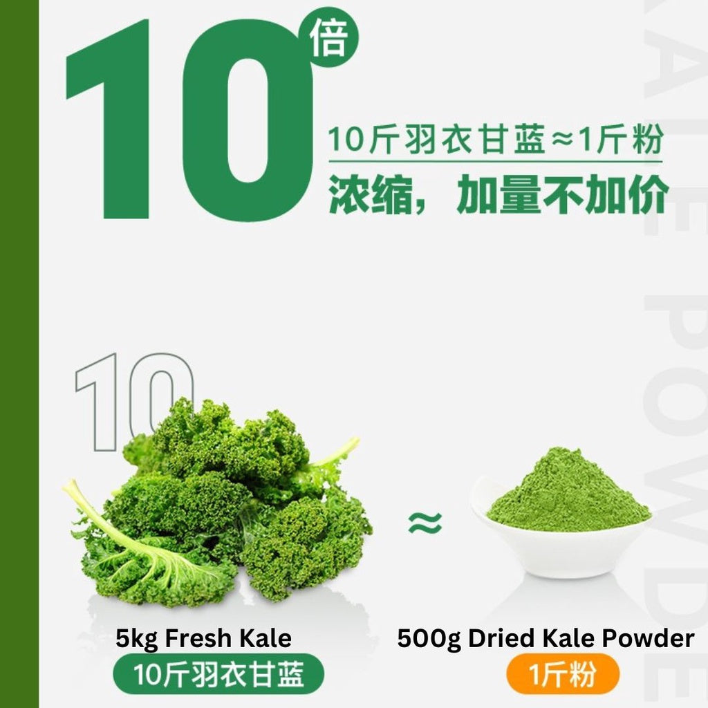 No Sugar Added Kale Powder/Kale Chia Seed Avocado Powder 无糖羽衣甘蓝粉/羽衣甘蓝奇亚籽牛油果粉 叶绿素高纤维润肠 High Fiber Kale Powder