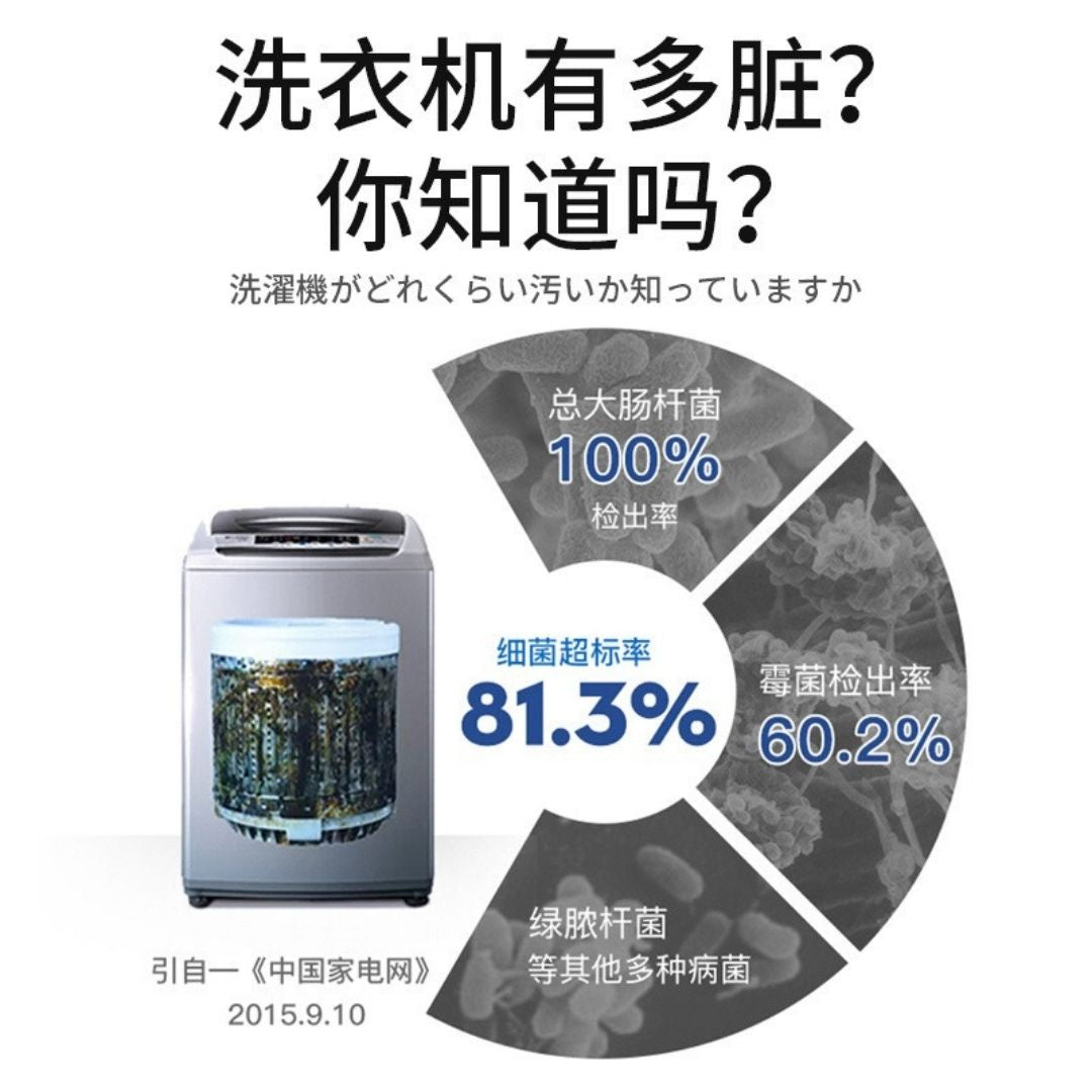 160g WORLDLIFE 99.9%抗菌除臭 洗衣机清洁粉 洗衣机泡腾粉 99.9% Antibacterial Washing Machine Cleaning Powder Washing Machine Cleaner