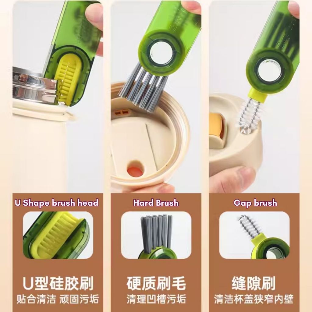 3合1 防霉菌水壶杯盖刷子 3in1 Water bottle cap brush Multipurpose Cap Brush 各种水壶杯盖刷 水壶刷子 Bottle Cleaning Brush Cap Cleaning Brush