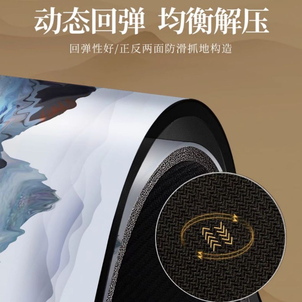 183x68cm Antique Landscape Super Anti-slip PU Natural Rubber Yoga Mat 优雅古风超防滑PU天然橡胶瑜伽垫