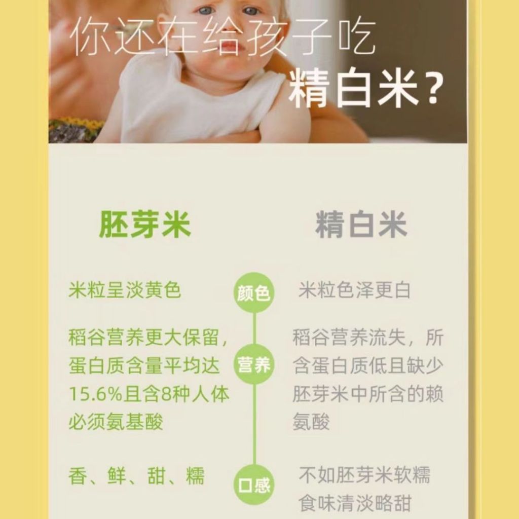 500g 稻草娃宝宝营养胚芽米 Organic Baby Germ Rice 软糯好消化 营养满满 Soft Germ Rice