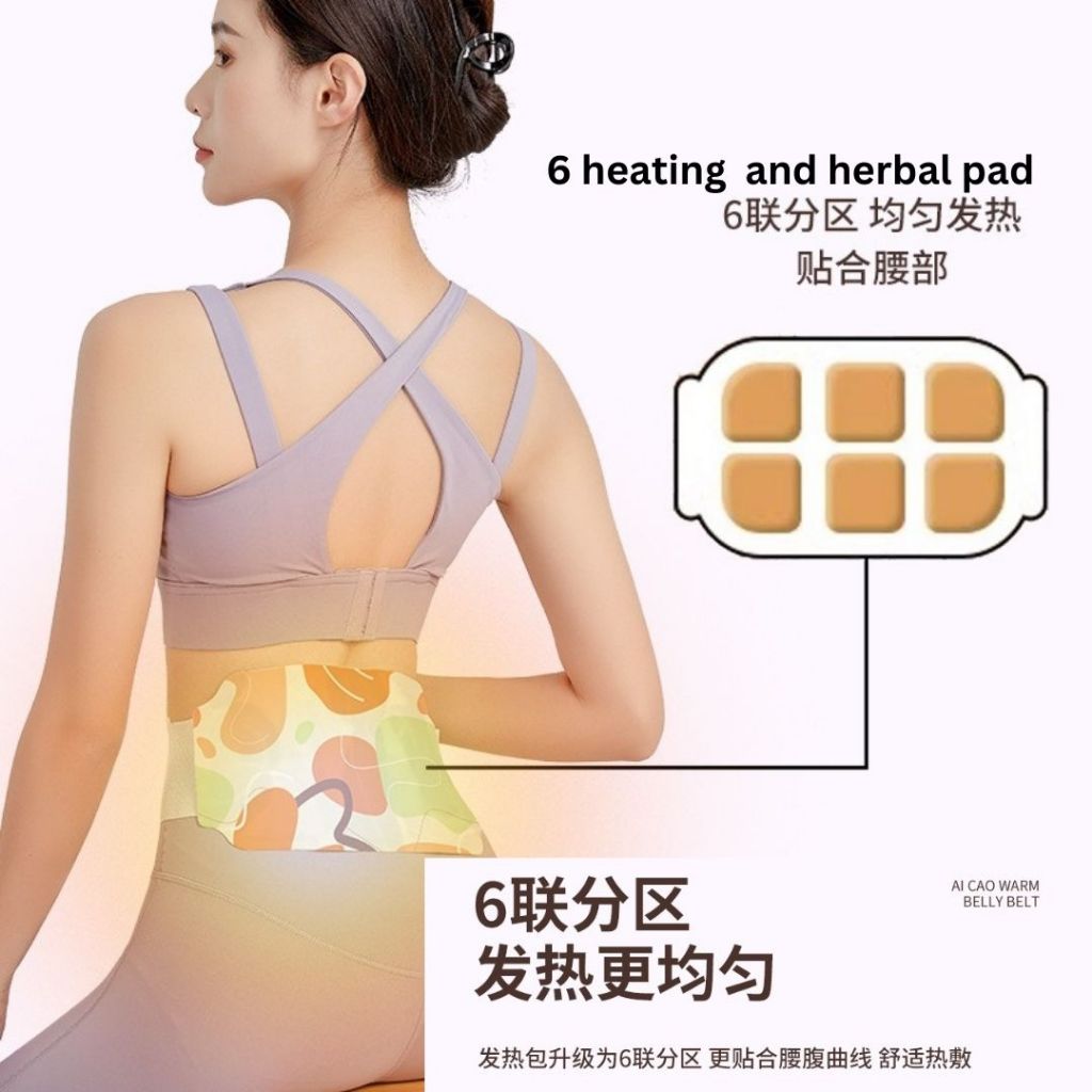 5pcs片/bag包 舒缓经痛腰酸背痛 艾草暖腰带艾草伸缩暖腰带 艾草暖腰贴 Wormwood Belly and Waist Warm Belt Relieve Menstruation Pain Wormwood Herbal Belt