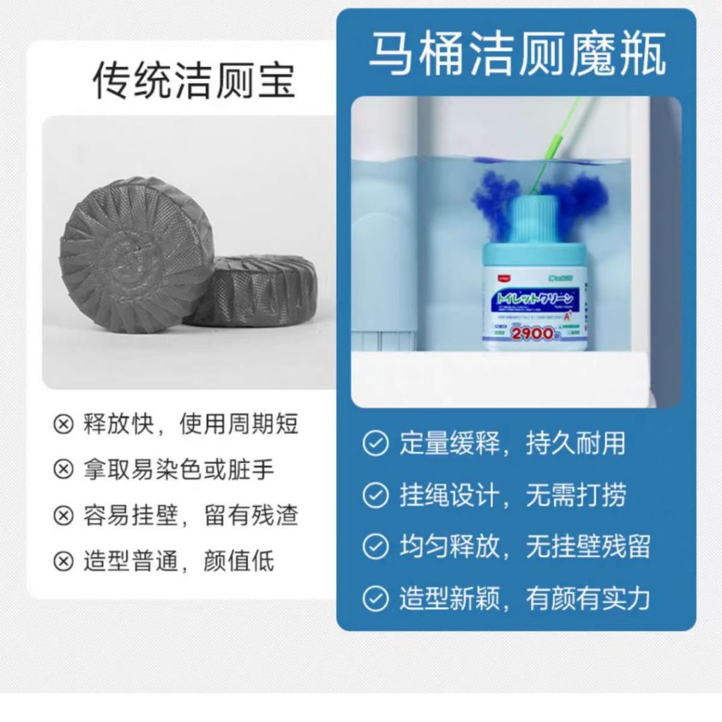 UYIKU 5th Gen 2900 times 99.9% Antibacterial Toilet Flush Cleaner 日本家具必备第五代马桶洁厕灵 可用2900次99.9%抗菌 Uyiku 升级马桶蓝色抗菌洁厕灵