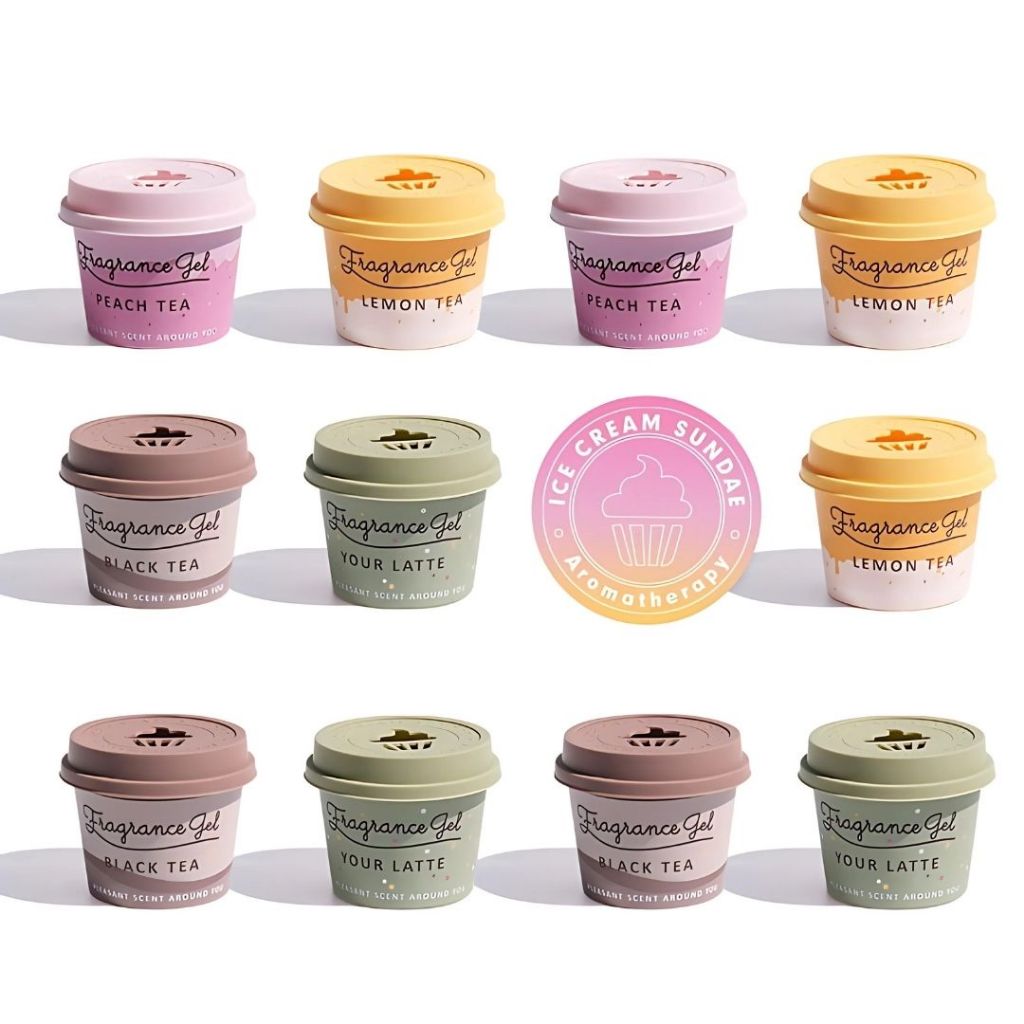 茶香冰淇淋系类香氛凝胶  Tea Series Ice Cream Home Fragrance Gel / Ice Cream Car Fragrance 冰淇淋茶香汽车香氛 Ice Cream Series Air Refresher