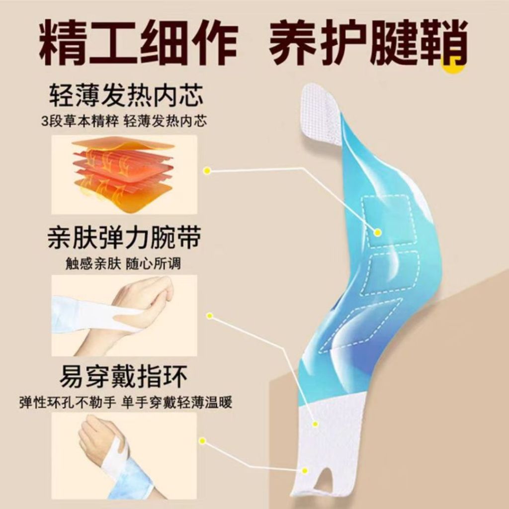 丹参生姜6大草本温灸手腕腱鞘暖暖热敷带 减低手腕腱鞘炎 Herbal Salvia Ginger Hand Wrist Warm Band 适合妈妈手或长期打字玩手机人士 Herbal Braces Warm Band手腕暖暖带