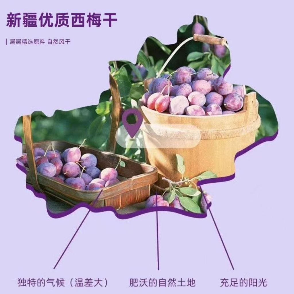 250g 无添加蔗糖 新疆健康西梅干 Xin Jiang High Fiber Dried Prunes 无防腐剂 无色素西梅干 Preservatives Free No Sugar Added Dried Prunes