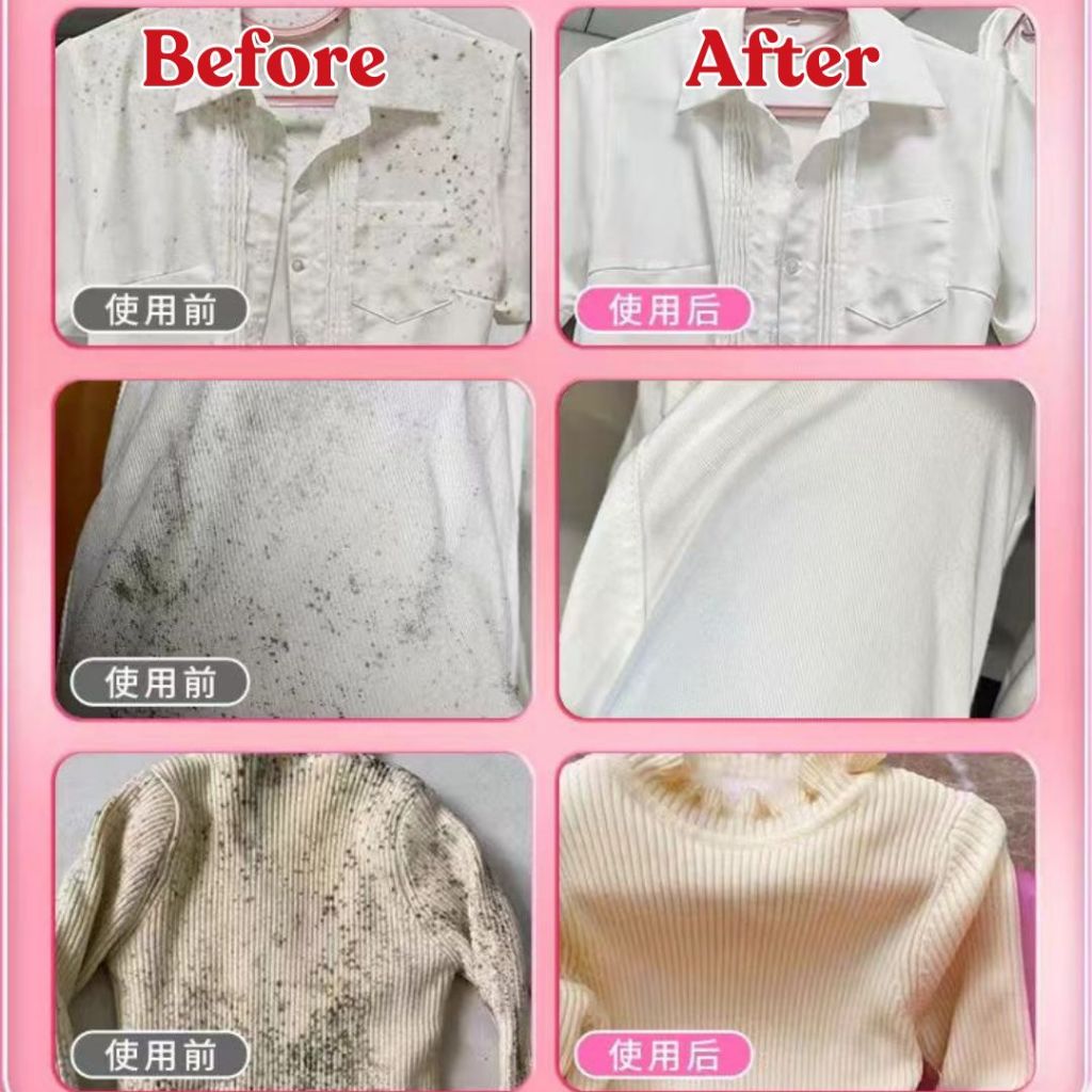 500ml 白衣衣物除霉剂 White Shirt Mold Remover Spray  White Cloth and Fabric Mold Remover Spray 浅色布料或白布除霉剂 去除衣服霉斑霉点