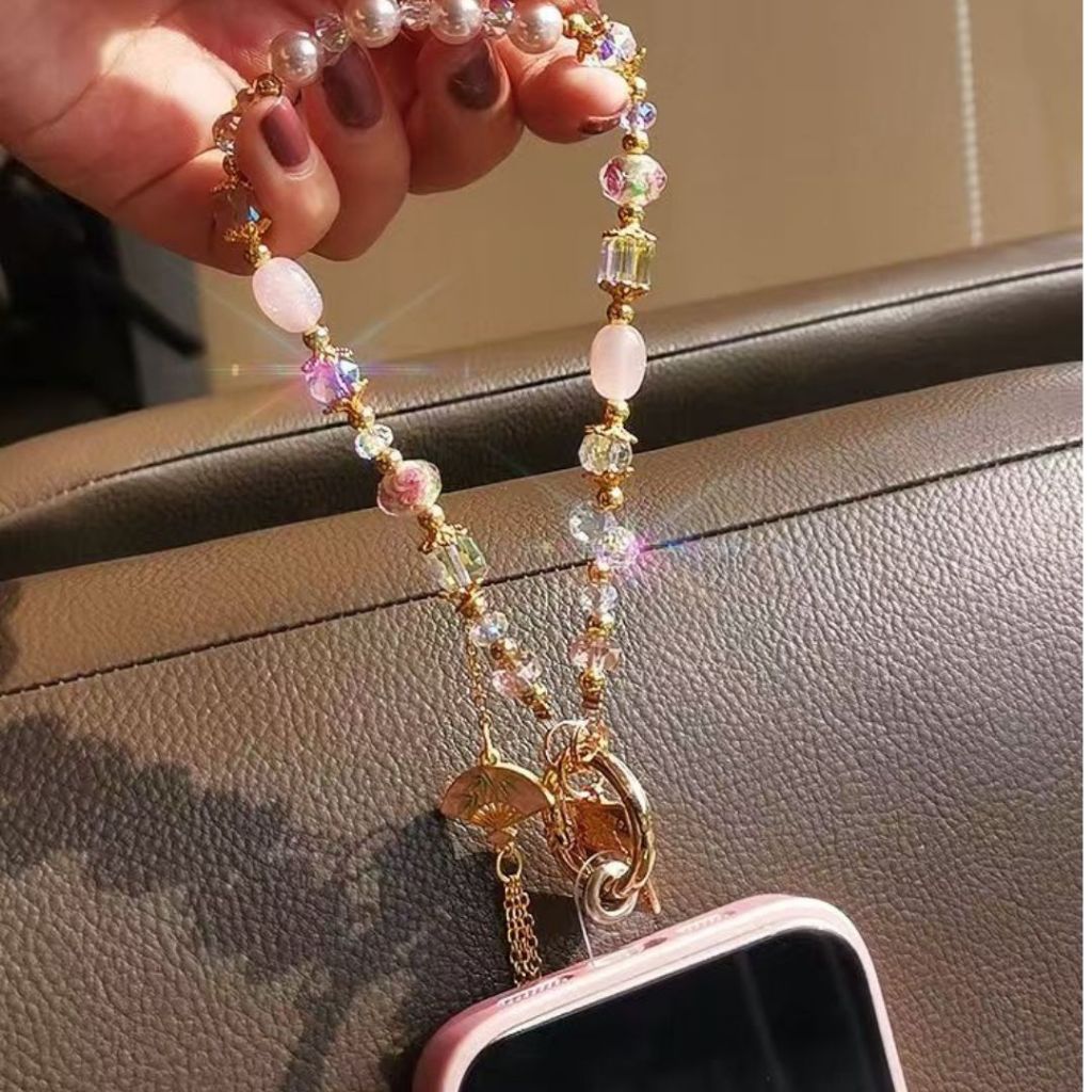 古风周公梦蝶扇子流苏串珠手机绳 Antiquity Dream of being a Butterfly Phone Wrist Chain Antiquity Dream Phone Strap