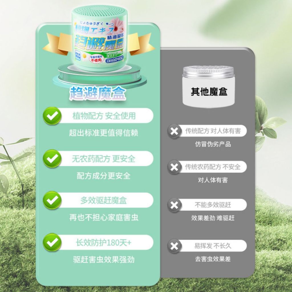 180天days Plant Based Mosquito & Bugs Repellent Gel Box 植物提取害虫驱赶魔盒 驱蚊盒 驱虫盒 Anti-bugs Gel Box Insects Repellent Box 害虫驱虫盒