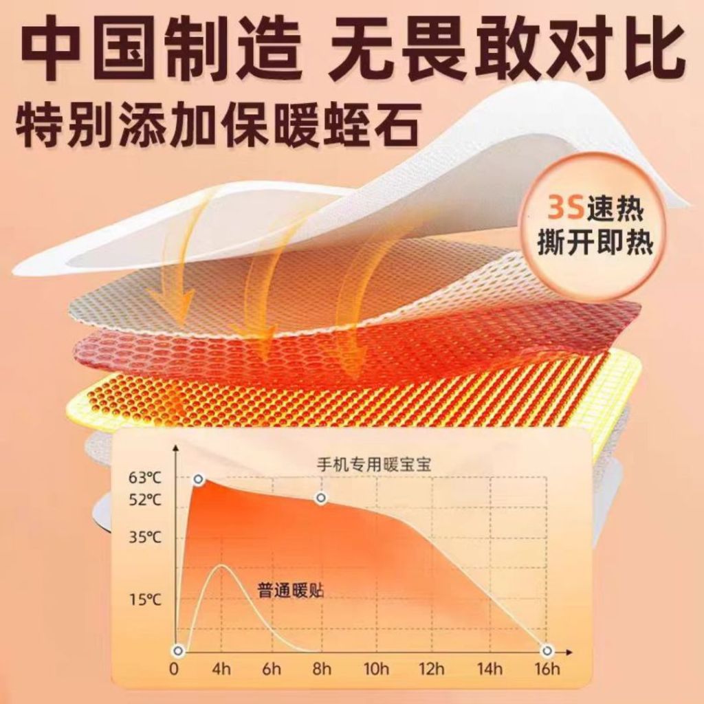 10片pcs 可爱暖宝宝 手机暖宝宝 Phone and Body Warm Patch 经期暖暖贴 Menses Time Warm Patches 冬季旅行暖宝宝 Tampalan Panas Telefon dan Badan