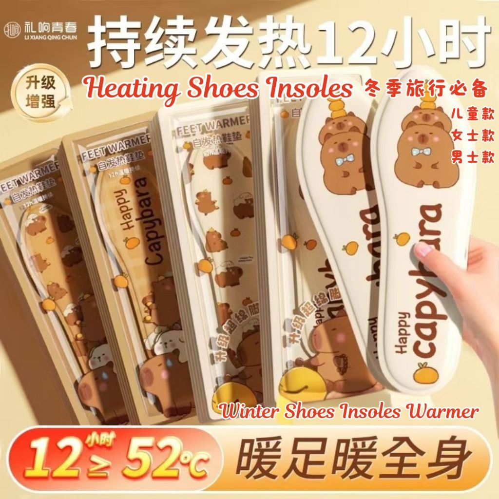 5 Pairs双 Winter Heating Shoes Insoles 加热鞋垫 冬季旅行必备 冬天暖脚神器 Shoes Insoles Warmer/ Tapak Kasut Pemanas Musim Sejuk 冬季加热鞋垫