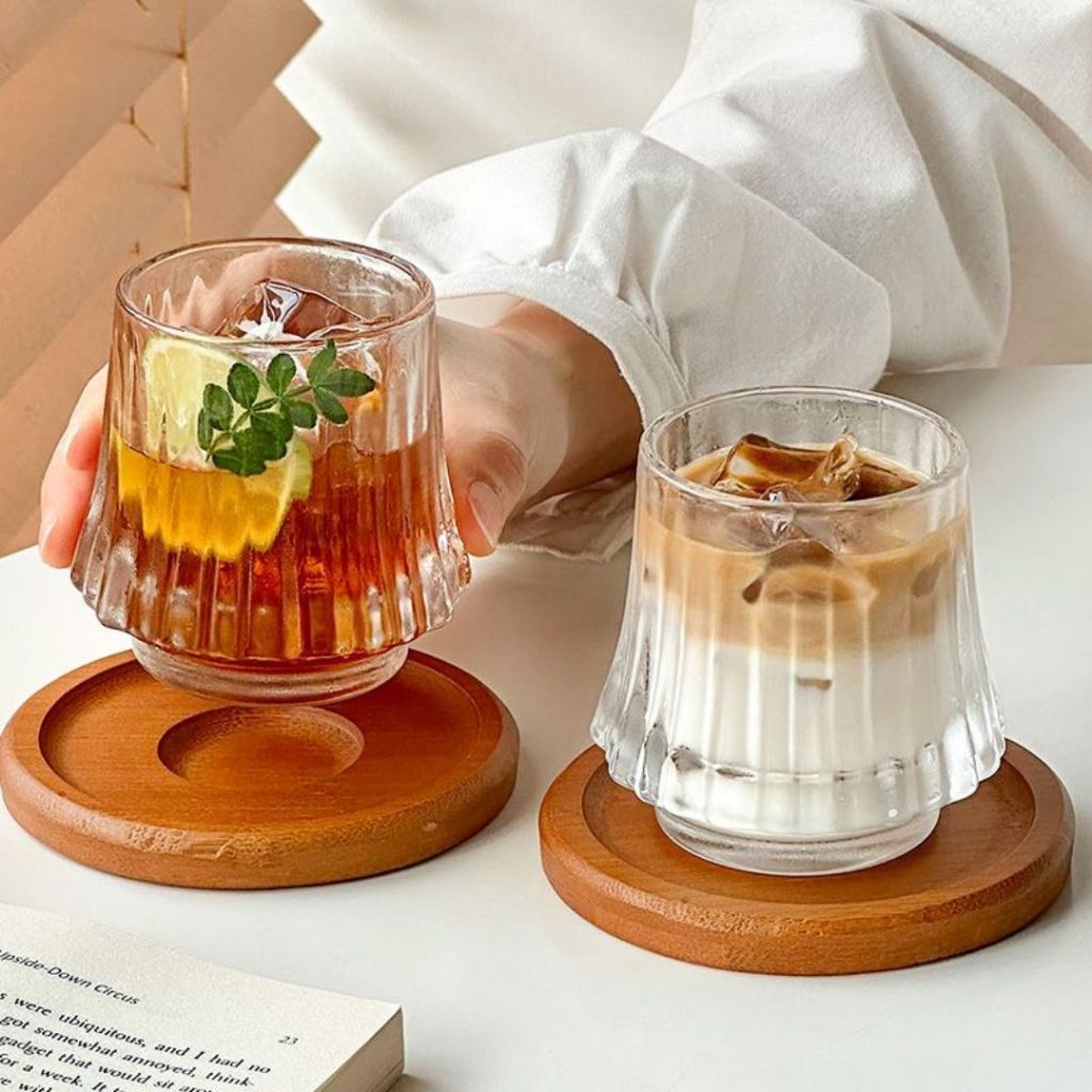 Retro Cyclone Heat-Resistant Glass 复古旋风耐热玻璃杯 复古咖啡玻璃杯  Classic Coffee Glass Cup 富士山下玻璃杯 波澜海波玻璃杯 ins风玻璃咖啡杯