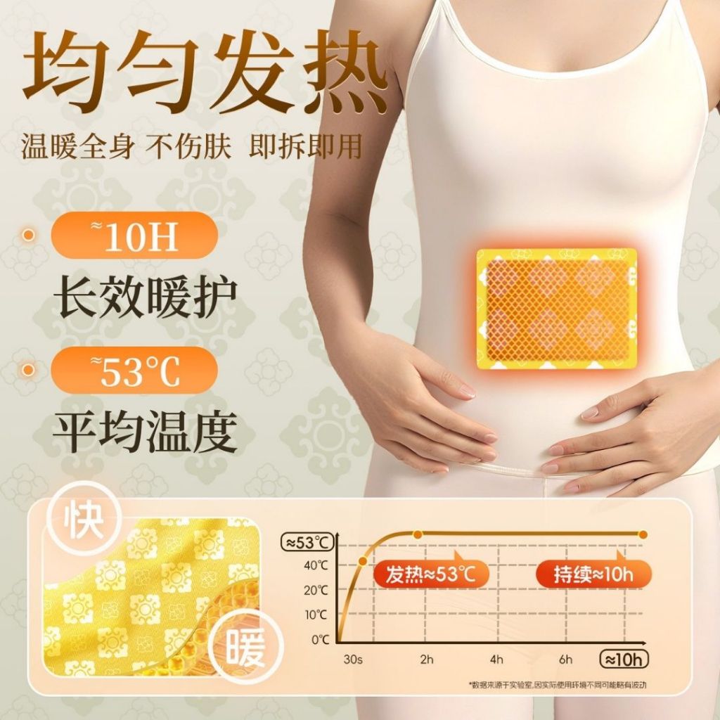 10pcs 草本热敷暖贴 Herbal Warming Patch 艾草高良姜暖贴/白芍藏红花暖贴/红花益母草暖贴/艾草洛神花暖贴 Belly Warming Patch/ Body Herbal Warming Patch 经疼暖肚贴