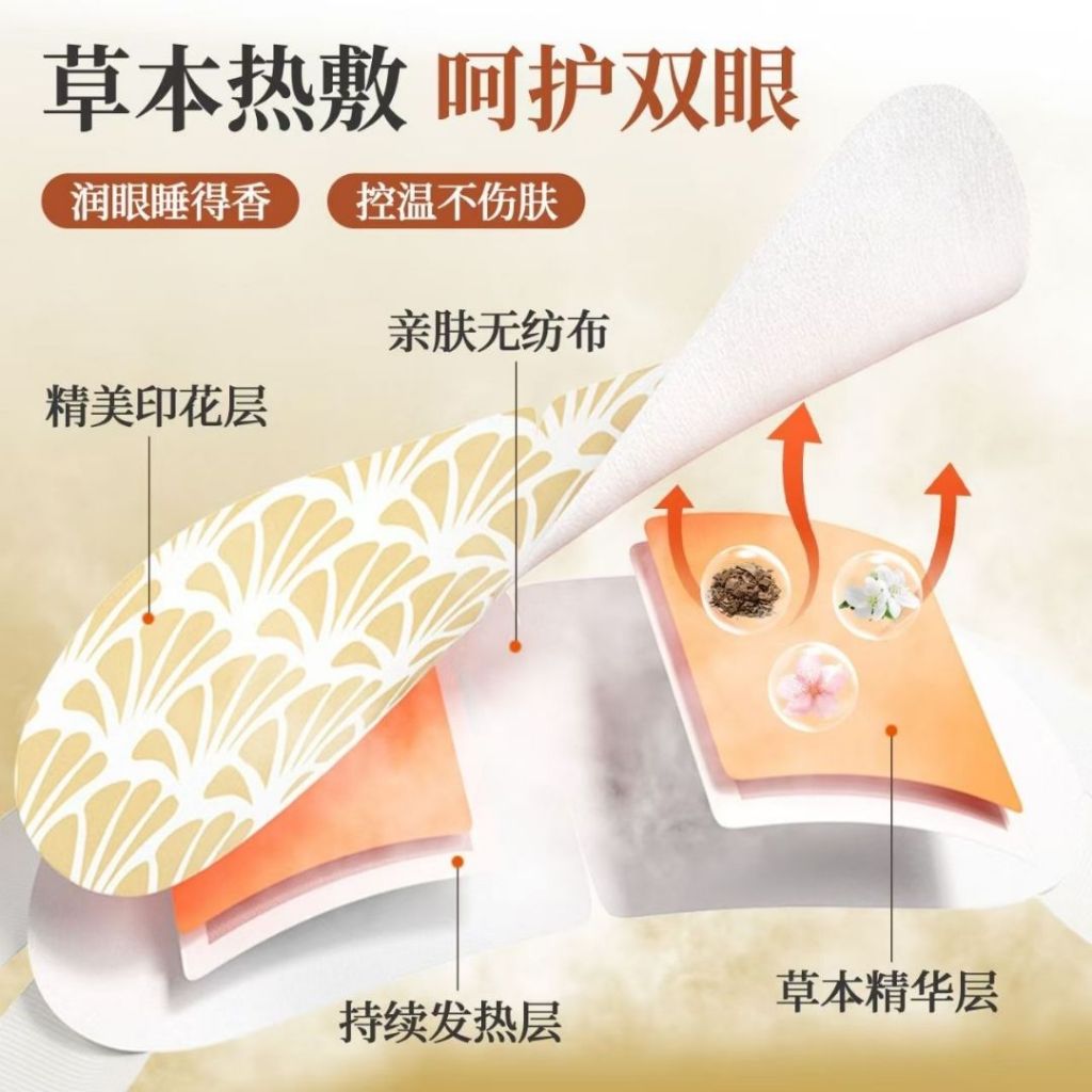 10pcs片 古方好眠艾草金菊叶黄素蒸汽眼罩 Herbal Wormwood & Golden Chrysanthemum Warm Eye Patch 熬夜眼睛干涩蒸眼罩 Tampalan mata hangat herba