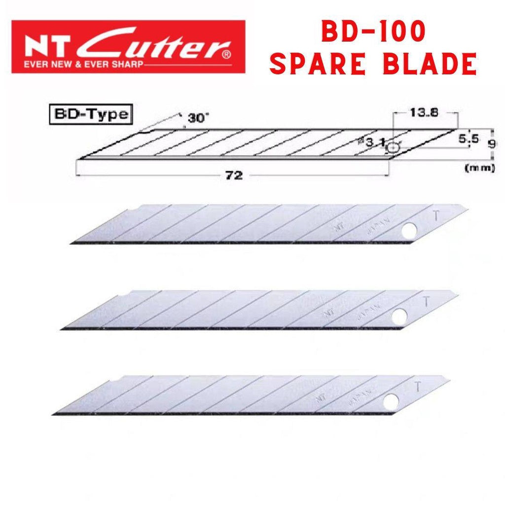 50pcs片/box盒日本进口 NT Cutter 美工刀片30度角切割替刃 Japan NT Cutter Spare Blade BD-100
