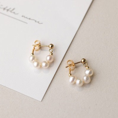 925银针Silver 法式巴洛克淡水珍珠925耳钉 France Baroque Style Pearl 925 Earring