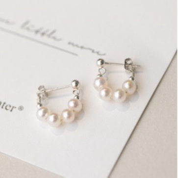 925银针Silver 法式巴洛克淡水珍珠925耳钉 France Baroque Style Pearl 925 Earring