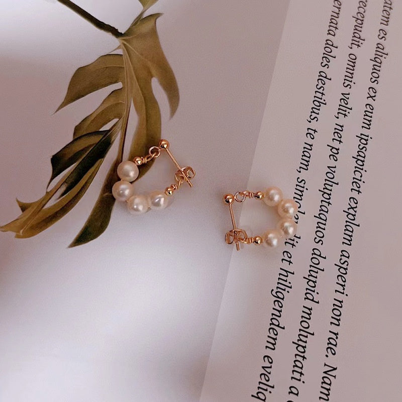 925银针Silver 法式巴洛克淡水珍珠925耳钉 France Baroque Style Pearl 925 Earring