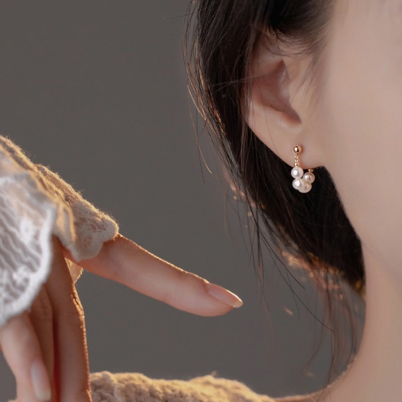 925银针Silver 法式巴洛克淡水珍珠925耳钉 France Baroque Style Pearl 925 Earring
