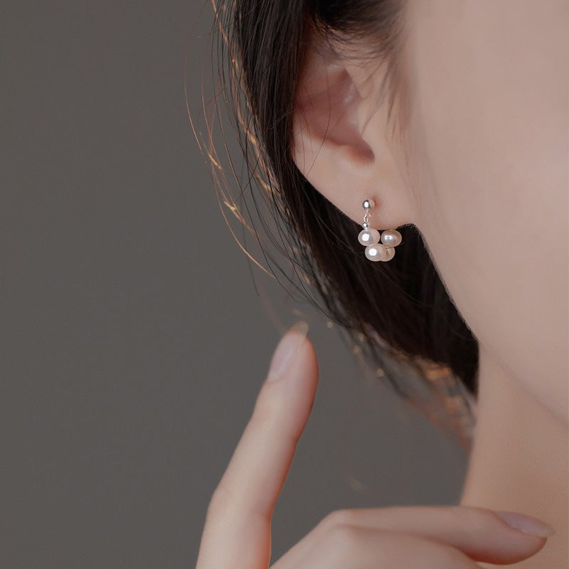 925银针Silver 法式巴洛克淡水珍珠925耳钉 France Baroque Style Pearl 925 Earring
