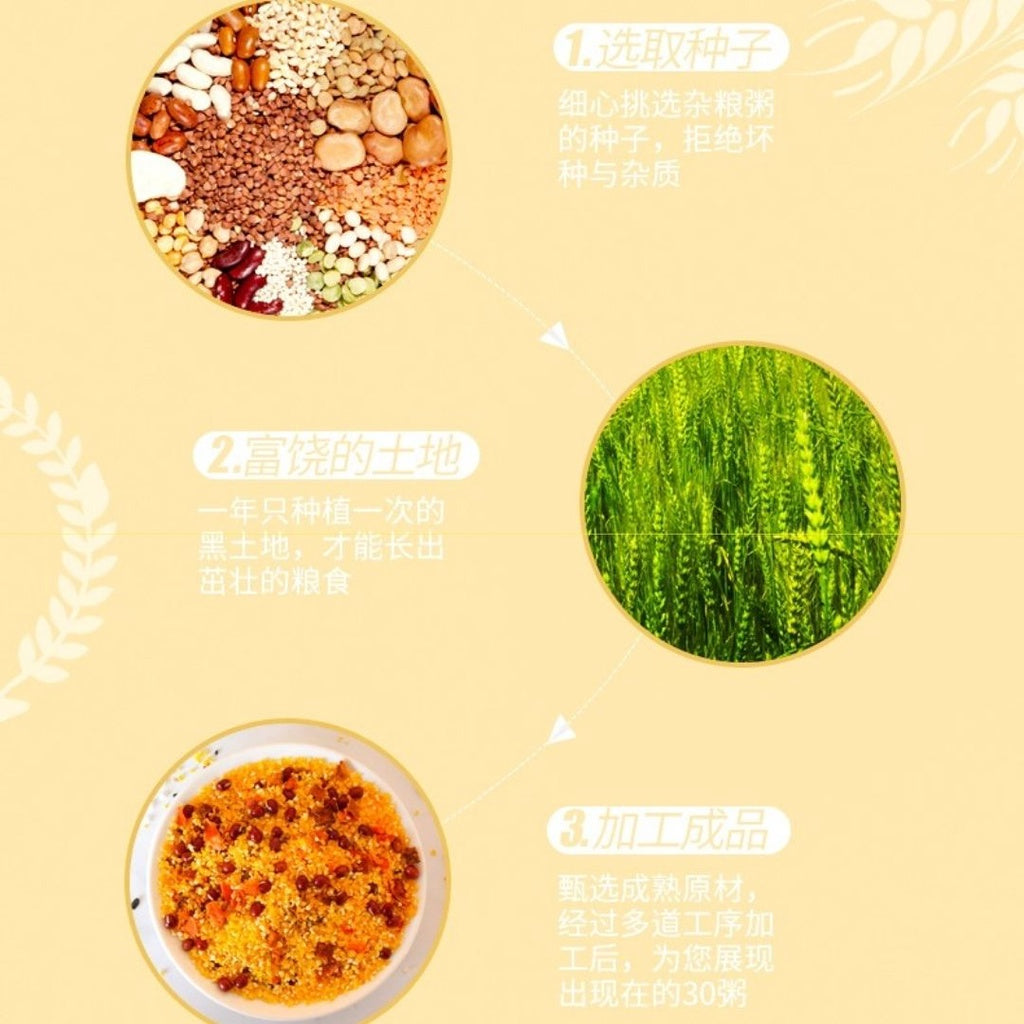 100gx30bags包/box 30日不重样健康杂粮粥*黄盒 30 Days Non-Repeat Healthy Mixed Rice Porridge