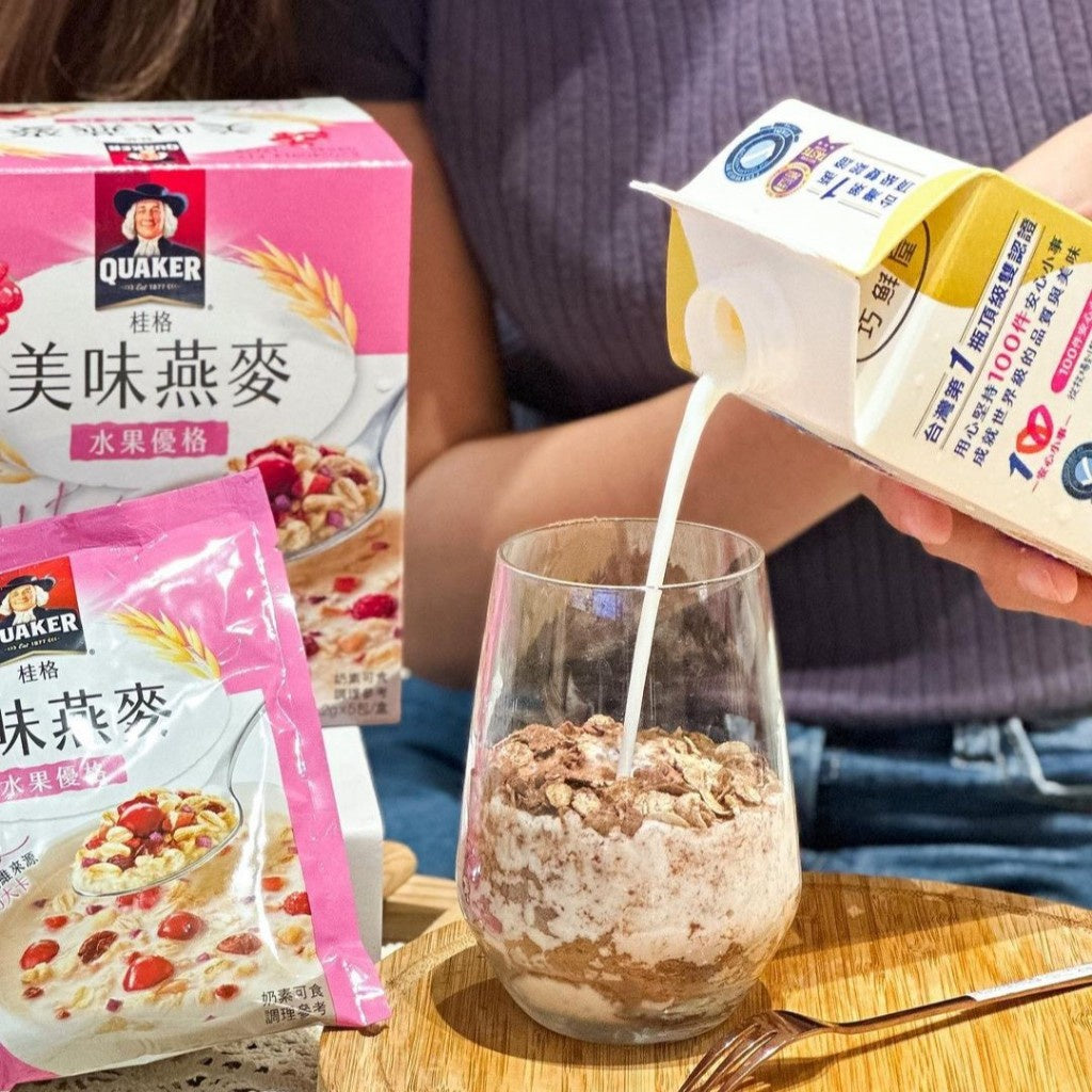 台湾桂格 乳酸菌美味燕麦片 水果优格口味 / 可可鲜莓口味 51.2gx5包 Taiwan Quaker Lactobacillus Fruits Yogurt Oatmeals / Cocoa Oatmeals