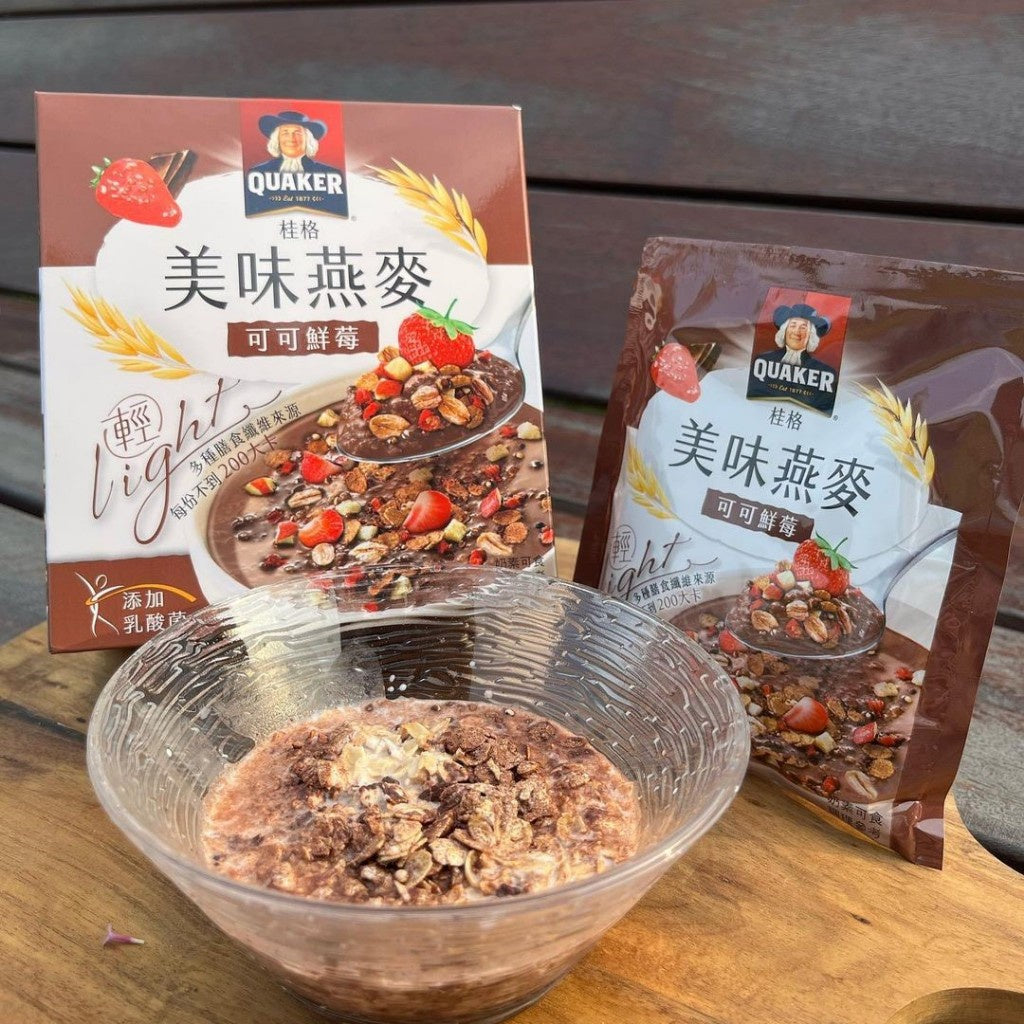 台湾桂格 乳酸菌美味燕麦片 水果优格口味 / 可可鲜莓口味 51.2gx5包 Taiwan Quaker Lactobacillus Fruits Yogurt Oatmeals / Cocoa Oatmeals