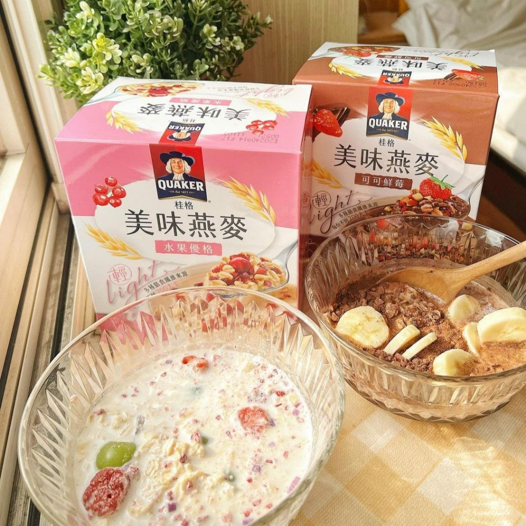 台湾桂格 乳酸菌美味燕麦片 水果优格口味 / 可可鲜莓口味 51.2gx5包 Taiwan Quaker Lactobacillus Fruits Yogurt Oatmeals / Cocoa Oatmeals