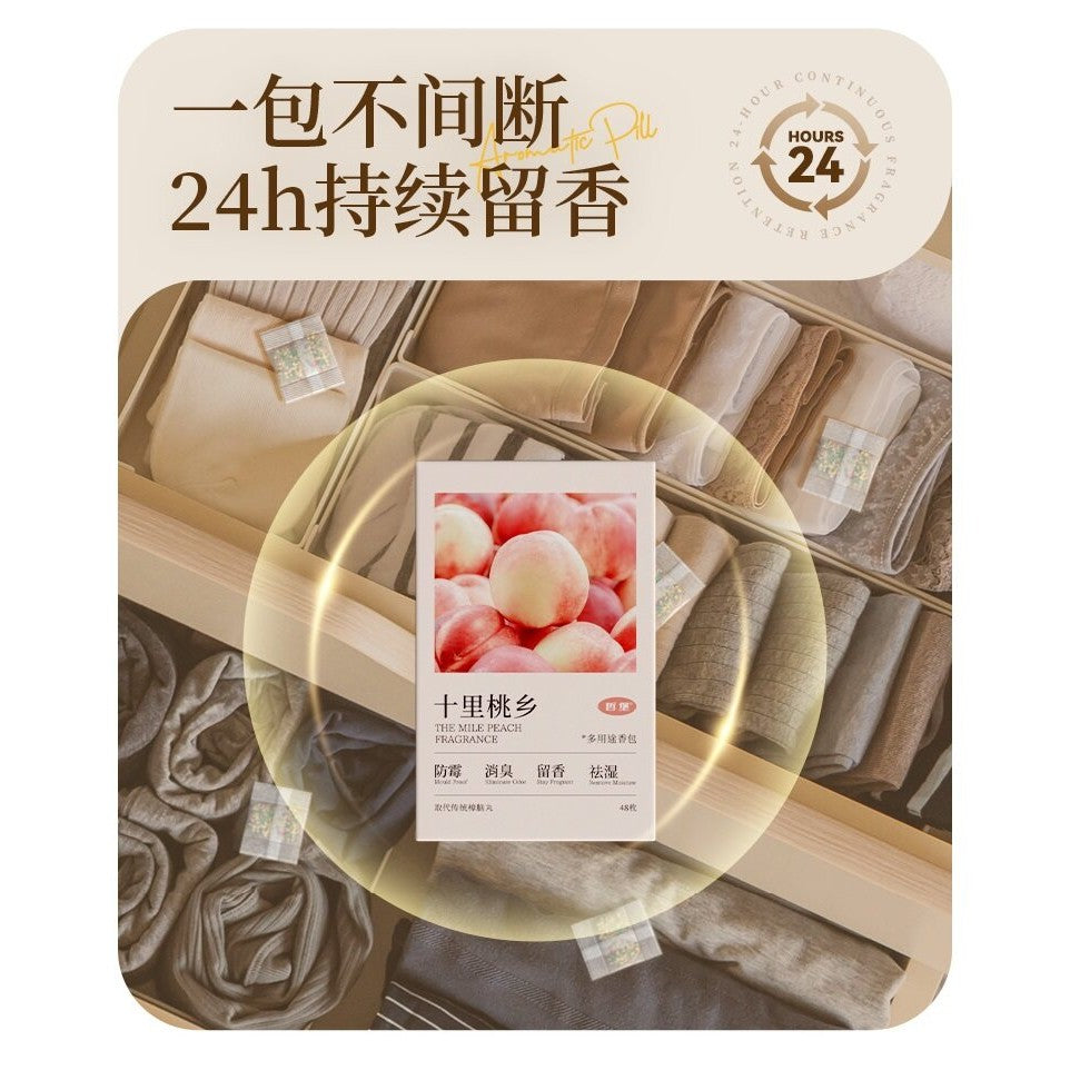 48pcs枚/盒Box 衣柜花香樟脑丸 衣柜防潮防霉防虫消臭驻球 Floral Scented Wardrobe Mothballs Camphor Balls Remove Odor Reduce Moisture