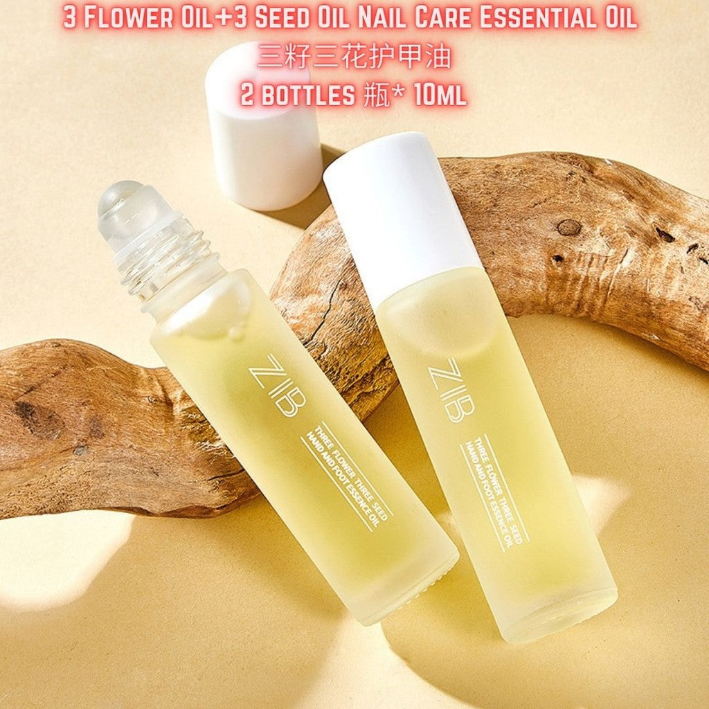 10ml 三花三籽精油护甲油 淡化手纹滋润甲边 3 Flower & 3 Seed-Based Nail Care Essential Oil Roller 三花三籽美甲指缘精华油营养油护理缝修  防干裂滋润补水滋养亮指甲美甲护理