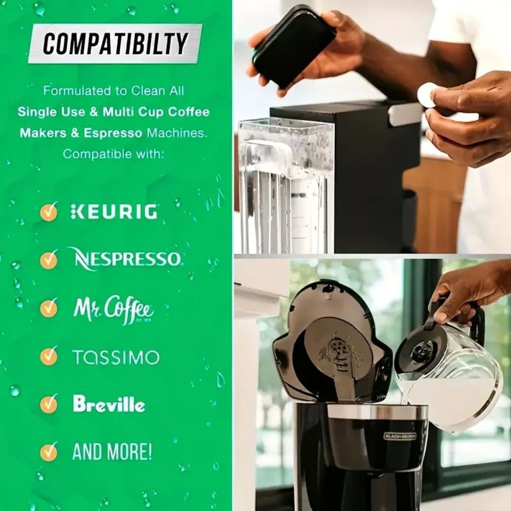 30pcs颗 Coffee Machine Cleaning Tablets 意式咖啡机清洁片Descaling Coffee Machine Cleaner 去除水垢和油脂 咖啡机清洁剂