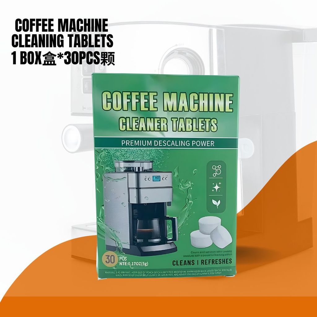 30pcs颗 Coffee Machine Cleaning Tablets 意式咖啡机清洁片Descaling Coffee Machine Cleaner 去除水垢和油脂 咖啡机清洁剂
